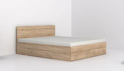 Κρεβάτι διπλό με στρώμα και συρταρια