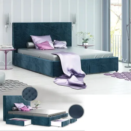 Κρεβάτι διπλό με συρτάρια και στρώμα