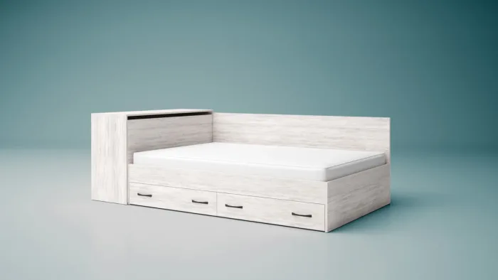 Κρεβάτι ημίδιπλο με συρτάρια και στρώμα 12-67-150