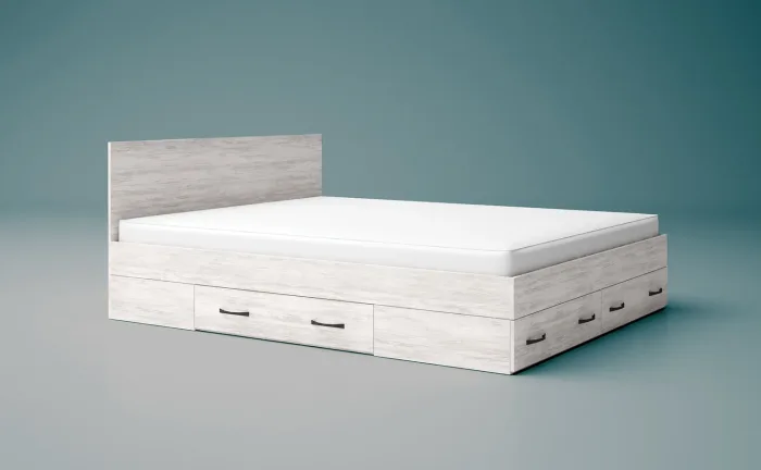 Κρεβάτι διπλό με συρτάρια γκρι