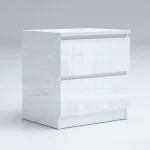 Κομοδίνο λευκό γυαλιστερό