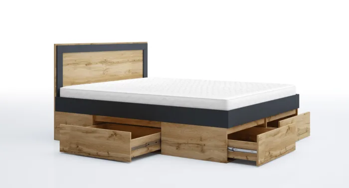 Κρεβάτι διπλό με συρτάρια και στρώμα