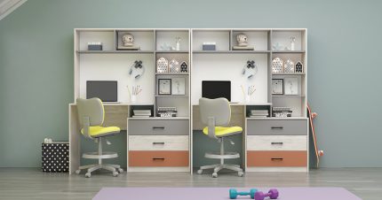 Σύνθεση γραφεία με βιβλιοθήκη